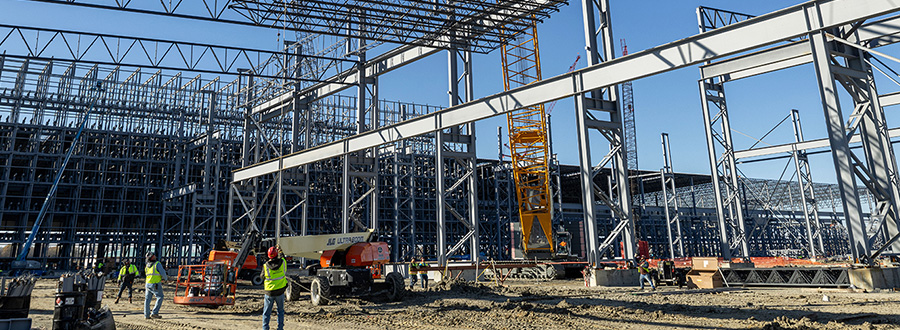 Steel joists and beam