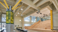 High school multi-purpose room with acoustical roof deck